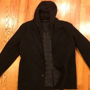 Men’s Wool Peacoat w/ removable hood